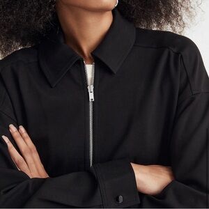 NWT Madewell | pointe collar oversized trucker jacket | black, size L